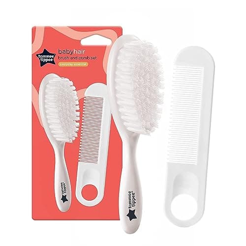 Image of Tommee Tippee Essential Basics Brush and Comb Set, White, 2 Count (Pack of 1)