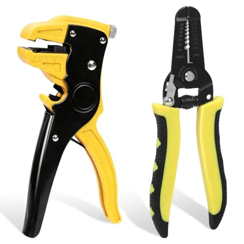 Image of Swpeet 2Pcs 6.7 Inch Automatic Wire Stripper and Cutter with 10-22 AWG 7 Inch Wire Stripping Tool, Professional 2 in 1 Adjustable Electrical Cable Wire Stripping Tool for Automotive Repair