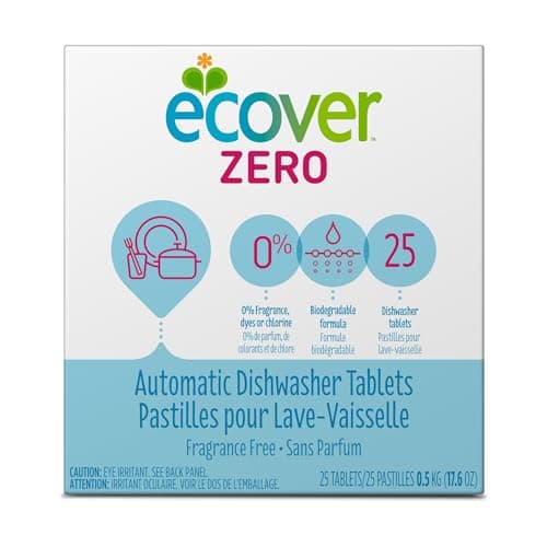 Image of Ecover Automatic Dishwasher Soap Tablets, Zero (Fragrance-Free), 25 Count