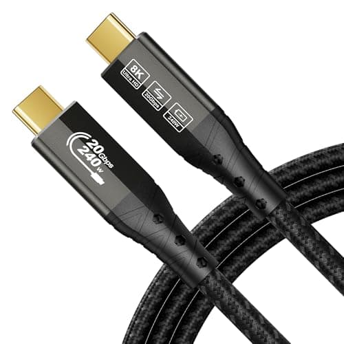 Image of ZIKNYDO USB C Cable 3m, USBC 3.2 20Gbps Data transfer, 240W Fast Charging Type C to Type C, 4K@144Hz / 60Hz, 8K@30Hz USB C Monitor Video Cable for Thunderbolt 4, MacBook Pro, iPad, Dell XPS, VR (10FT)