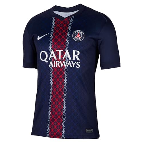 Image of NIKE Mens Paris Saint-Germain Dri-FIT Jersey Season 2025/2026 Stadium Home, Midnight Navy/Midnight Navy/White, S