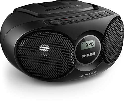 Image of Philips CD Player AZ215B/05 CD Player Radio (Dynamic Bass Boost, FM Stereo Tuner, CD Shuffle/Repeat Function, 20-Track CD Programmable, 3.5-mm Audio-In) Black