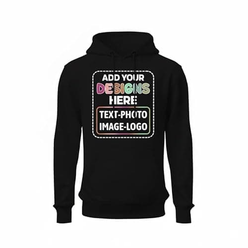 Image of Gift Hub Personalised Hoodies | Custom Hoodie Any Text Any Logo | Personalised Hoodies for Women Photo Customised Hoodie for Men | Black M Christmas Jumper