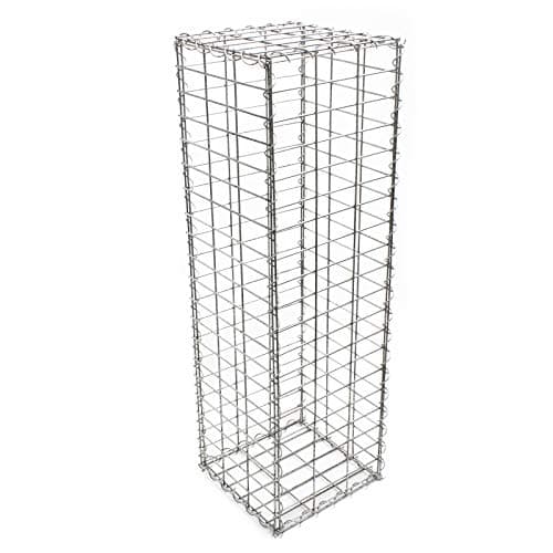 Image of WilTec Gabions 100x30x30cm Silver-coloured Modern Wire Mesh Stone Wall Basket