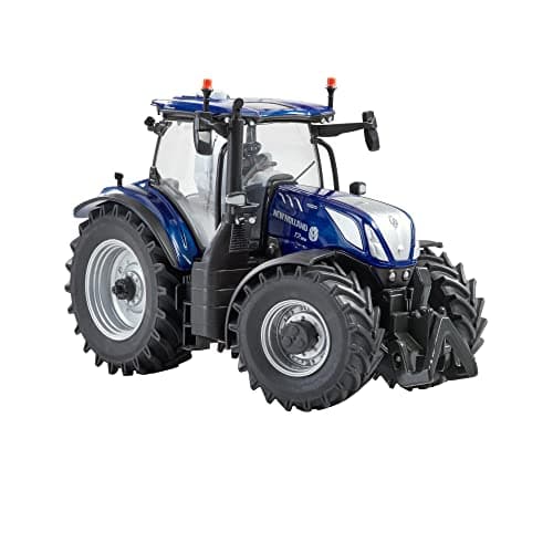 Image of New Holland T7.300 Blue Power Tractor Replica, New Holland Tractor Replica Compatible with 1:32 Scale Farm Animals and Toys, Suitable for Collectors & Children from 3 Years