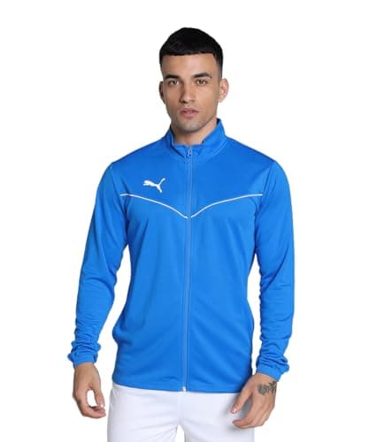 Image of PUMA teamRISE Training Poly Jacket PUMA SWEATSHIRT TEAMRISE TRAINING HALF ZIP LIGHT BLUE Men's, Electric Blue Lemonade, XL