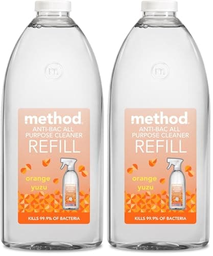 Image of Method Antibacterial Spray Refill, All Purpose Cleaner, Orange Yuzu, 2L (Pack of 2)
