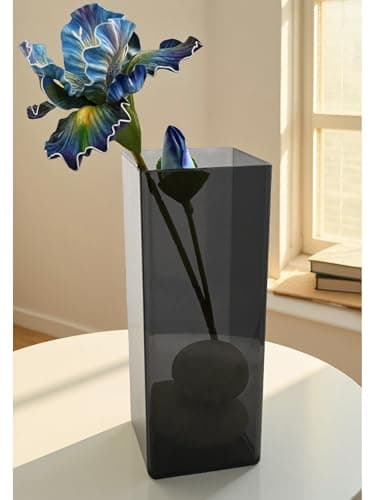 Image of Modern Simplicity, Shatterproof Flower Vase, High-strength Plastic Vases for Daily Care of Flowers, Home Decoration, Perfect for Home with Energetic Children or Pets - 1 vase, 25cm tall, grey