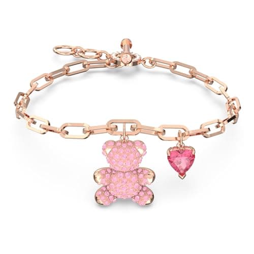Image of Swarovski Teddy bracelet, Bear, Pink, Rose gold-tone plated