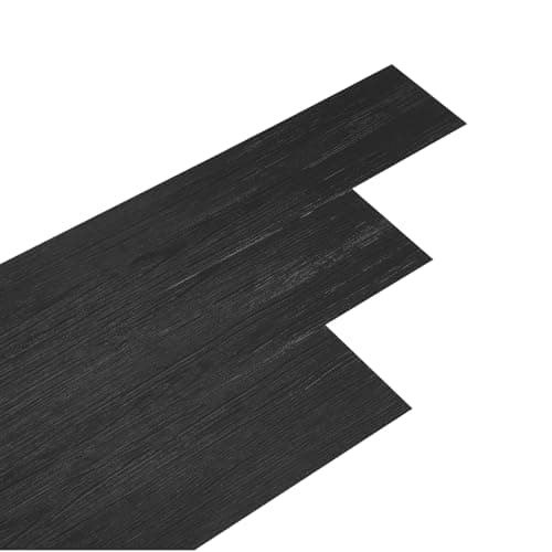 Image of INMOZATA 36pcs/5.02㎡ Floor Tiles Self Adhesive Floor Planks Lino Flooring Wood Effect Floor Tiles Self Adhesive 2.0 mm Thick for Kitchen Living Room and Bathroom Floor Planks(5.02㎡,Black Wood Grain)