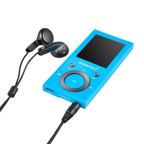 Image of Intenso Video Scooter BT MP3 Player with Bluetooth 5.0, 1.8 Inch Colour Display, 64 GB MicroSD, USB-C, up to 18 Hours Battery, Includes Headphones, Blue