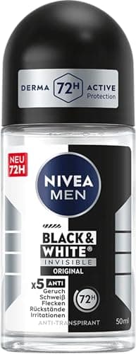 Image of NIVEA MEN Invisible For Black & White Power Deodorant (2 x 50 ml), deodorant for men against white and yellow fingerprints, anti-perspirant for armpits, 48 hours