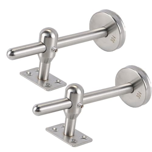 Image of Nicear 2-Pack Adjustable Stainless Steel Handrail Brackets 304 SS Wall Mount Handrail Brackets for Balconies Indoor/Outdoor Use with Screws