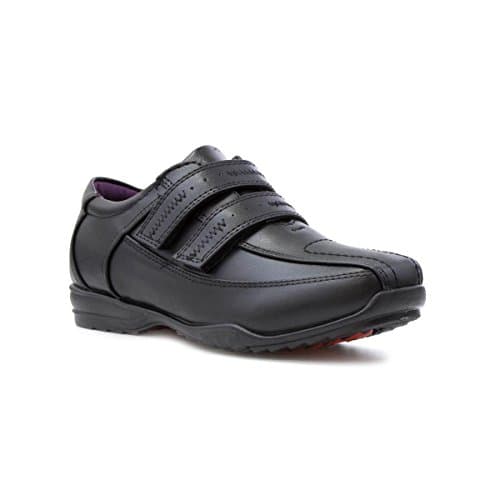 Image of US Brass Boys Black Touch Fasten School Shoe - Size 5 UK - Black