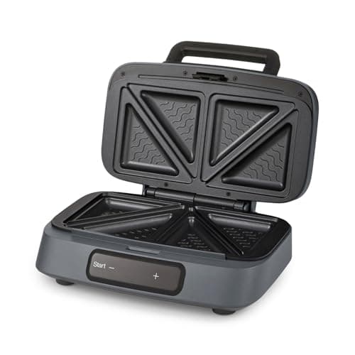 Image of Morphy Richards GRILLX Toasted Sandwich Maker, Non-Stick Easy Clean Plates, Anti Hot Steam, Timer, Cool Touch Handle, Anti-Slip Feet, Cord Storage, 800W, 450001, Black