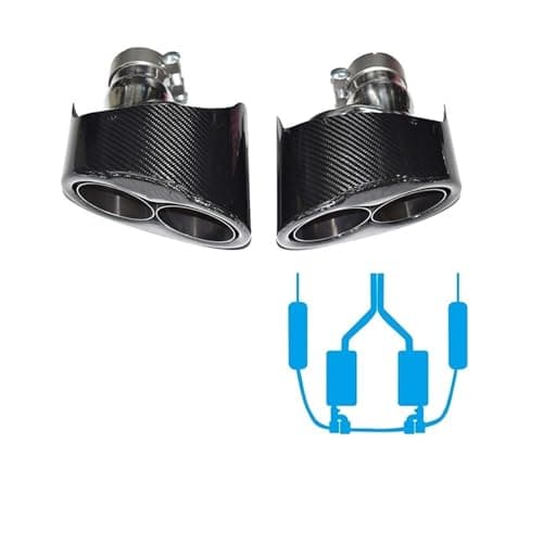 Image of Trim Tail End Pipe For A3 A4 A5 A6 A7 Exhaust Upgrade RS Muffler Tip Tailpipe Exhaust Tail(Carbon Look 1)