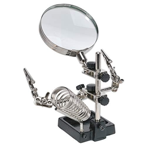 Image of Sealey SD150H Soldering Stand Helping Hands Magnifier with Solder Iron Holder
