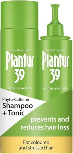 Image of Plantur 39 Caffeine Shampoo and Tonic Prevents and Reduces Hair Loss | For Coloured Stressed Hair | Supports Hair Growth | Women Hair Care Made in Germany | Set of 250ml Shampoo and 200ml Tonic