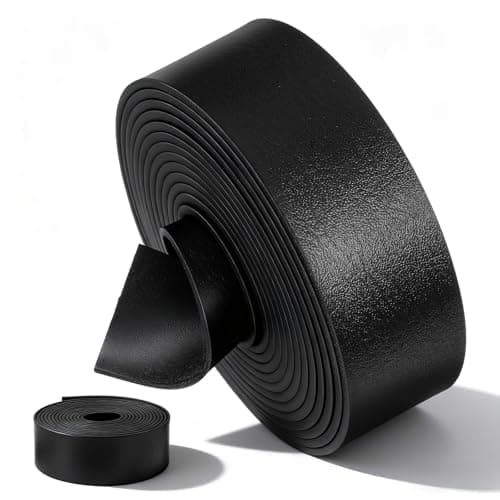 Image of Nogeqi Black Leather Strap 25mm x 2m Faux Leather Strips 2 mm Thick Flat PU Leatherette Cord String for DIY Craft Jewelry Belt Making Hobby Workshop