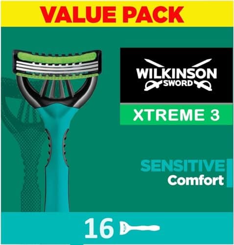 Image of WILKINSON SWORD - Xtreme 3 For Men | Sensitive | Pack of 16 Disposable Razors
