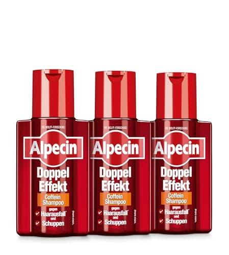 Image of Alpecin Double Effect Caffeine Shampoo 3 x 200 ml - Against Hereditary Hair Loss and Dandruff | Suitable for Quickly Greasy Scalp