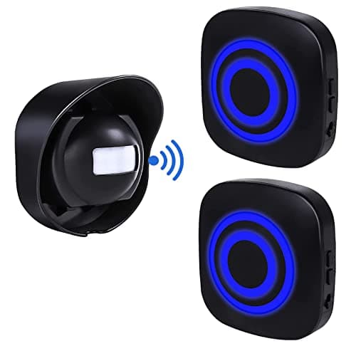 Image of HommyFine Motion Sensor Alarm Detector, Wireless Visitor Door Entry Chime Alart with PIR Motion Sensor Detector and Plug-in Receiver for Business Home Office or Shop