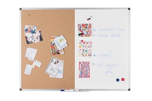 Image of Bi-Office Combination Board Maya, Cork/Magnetic, Aluminium Frame, 60 x 45 cm