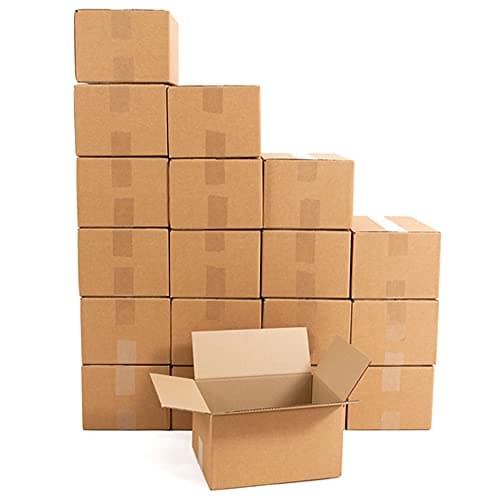 Image of PlutoPackaging Single Wall Cardboard Shipping Boxes Pack of 25 Cartons (6x6x6" (152x152x152mm))