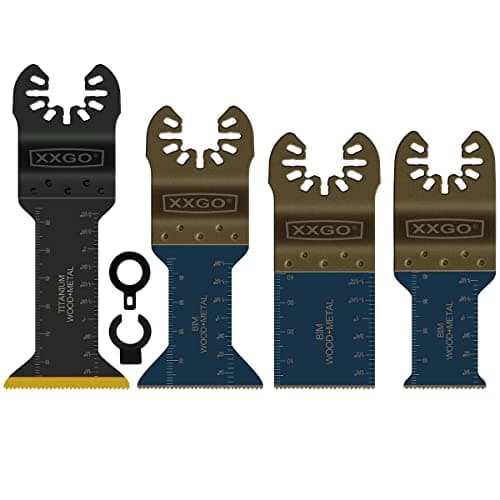 Image of XXGO 4 Pcs Bi Metal Titanium Oscillating Multi Tool Blades for Wood Plastic Metal Cutting XG5204U