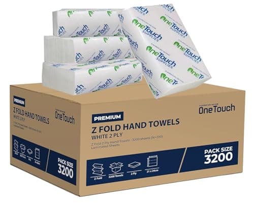Image of Z fold Paper Towels White Interfold Embossed Paper Hand Towel 2ply C Fold Multi Fold Tissue (3200 White)