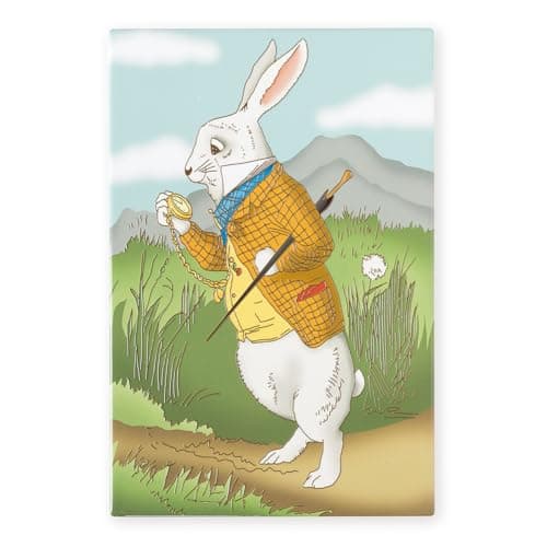 Image of Art of Arora 2902 Alice in Wonderland White Rabbit Ceramic Tile Picture Plaque Wall Art 30 x 20cm