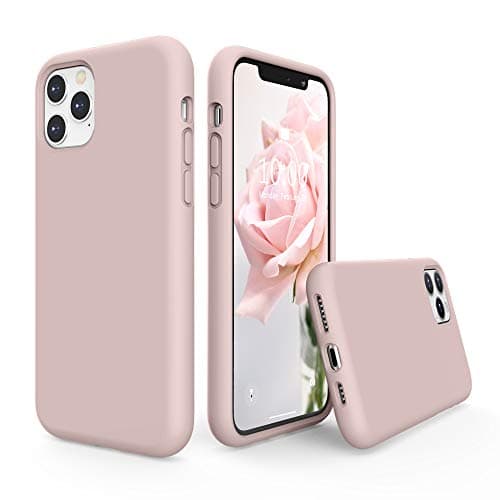 Image of SURPHY Liquid Silicone Case Compatible with iPhone 11 Pro Max Case, Soft Rubber with Microfiber Cloth Lining Full Body Design Shockproof Case for iPhone 11 Pro Max 6.5", Pink