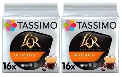 Image of Tassimo L'OR Espresso Delizioso Coffee Pods x16 (Pack of 2, Total 32 Pods)