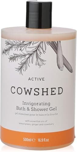 Image of Cowshed Bath & Shower Gel 500ml | Active Invigorating Body Wash for Women & Men | Natural Body Wash, No Parabens | Hydrating Vegan Shower Gel with Lemongrass, Ginger & Rosemary