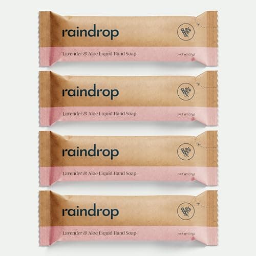 Image of Raindrop Zero Plastic Soap Refills 4x 300ml | Use In Any Liquid Dispenser | Easy To Use, Smaller To Store | Lavender