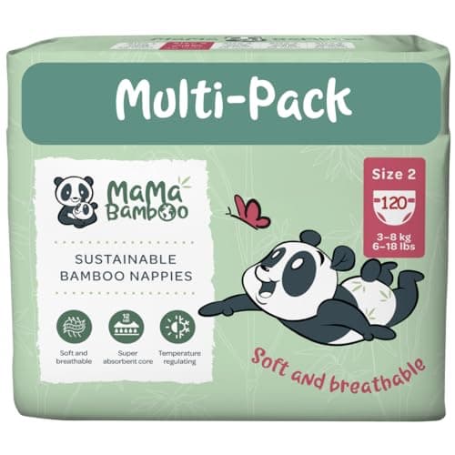 Image of Mama Bamboo Soft, Breathable, Sustainable Bamboo Nappies (Size 2 x 120 Nappies)