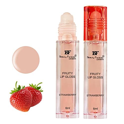Image of Beauty Forever Fruity Roll on Lip Gloss, Moisturising & Hydrating, Available in 4 Flavours, 6ml (Strawberry)