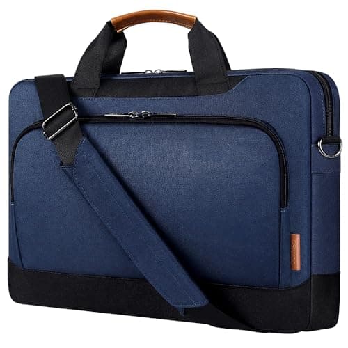 Image of DOMISO 17-17.3 Inch Laptop Sleeve Business Briefcase Shoulder Bag - Compatible with 17" Laptops, Blue