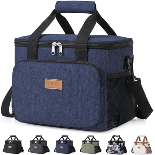 Image of Lifewit Lunch Bag 9L 12 Can Insulated Lunch Box Soft Cooler Cooling Tote for Adult Men Women, Dark Blue