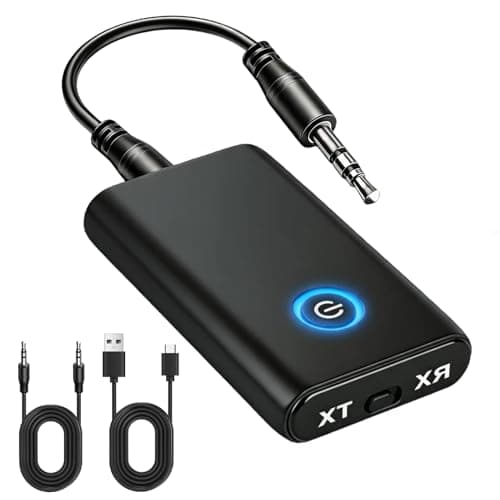 Image of ZenithCove Bluetooth 5.3 Transmitter Receiver, 2-in-1 Wireless Audio Adapter 3.5mm Jack with 8H Long Battery Life Low Latency Noise Cancellation for PC TV Airplane Headphones Speakers Home Stereo Car