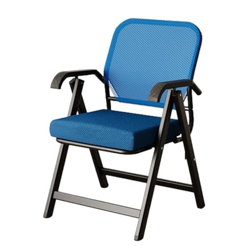 Image of Folding chairs,Foldable Office Chair, Arm Chair Reception Stack Chair - Ergonomic Mesh Bouncing Back Arm Chair For Office Meeting, Conference, Reception And Training Room Chair(Blue)