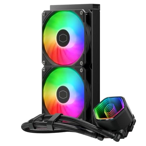 Image of Cooler Master MasterLiquid 240 Core II CPU Liquid Cooler - 240mm AIO Water Cooling System (Max. 260W TDP), GR9 Dual-Chamber Pump, Enhanced ARGB Gen 2 Fans, Quick-Mount AMD & Intel Kits - Black