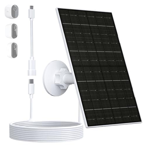 Image of Zivif 7W Solar Panel for Arlo Essential 2K (2nd Gen), Essential XL Spotlight Cameras, USB-C Solar Charger with Micro USB Connector, IP66 Waterproof, 360° Adjustable Mount, 7.2ft Cable