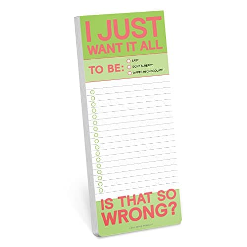 Image of Knock Knock I Just Want It All Make-A-List Pad - Shopping List Pad & To Do Pads, 3.5 x 9-inches