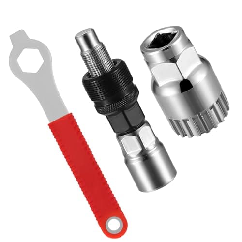 Image of Huangyihan 3-in-1 Bike Crank & Bottom Bracket Removal Tool Set with Pedal Spanner - Heavy-Duty MTB Tools for Square Threaded Crankset, Bicycle Repair & Mountain Bike Maintenance, Steel Construction