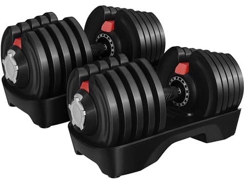 Image of Yaheetech Adjustable Dumbbell Set Dumbbells Pair 16 in 1 Adjustable Weights 40KG with Non-Slip Handle & Safety Locking Mechanism, Home Gym Strength Training Equipment for Full Bodybuilding