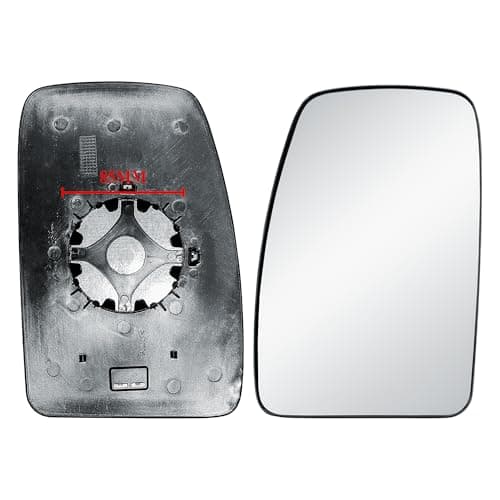 Image of Side Door Wing Mirror Replacement Glass 85mm Passenger Left Side N/S Heated with Back Plate for Renault Master Vauxhall Movano Nissan NV400 Interstar 2010-2024