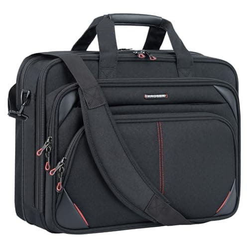 Image of KROSER Laptop Bag 15.6 Inch Water Repellent Briefcase Computer Laptop Case Shoulder Bag Bussiness Carrying Handbag Laptop Briefcase Sleeve for Women/Men, Grey