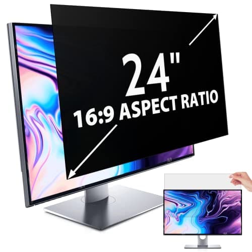 Image of IPROKKO 24 Inch Computer Privacy Screen Filter for 16:9 Aspect Ratio, Anti Blue Light Glare Removable Screen Protective Film