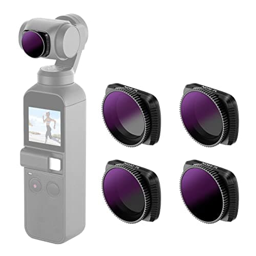 Image of Neewer Magnetic ND/PL Filter Kit Compatible with DJI Osmo Pocket 2 / Osmo Pocket 1 Camera-4-Pack, ND8/PL, ND16/PL, ND32/PL, ND64/PL Filter, Made of Optical Glass and Aviation Aluminum Frame (Black)